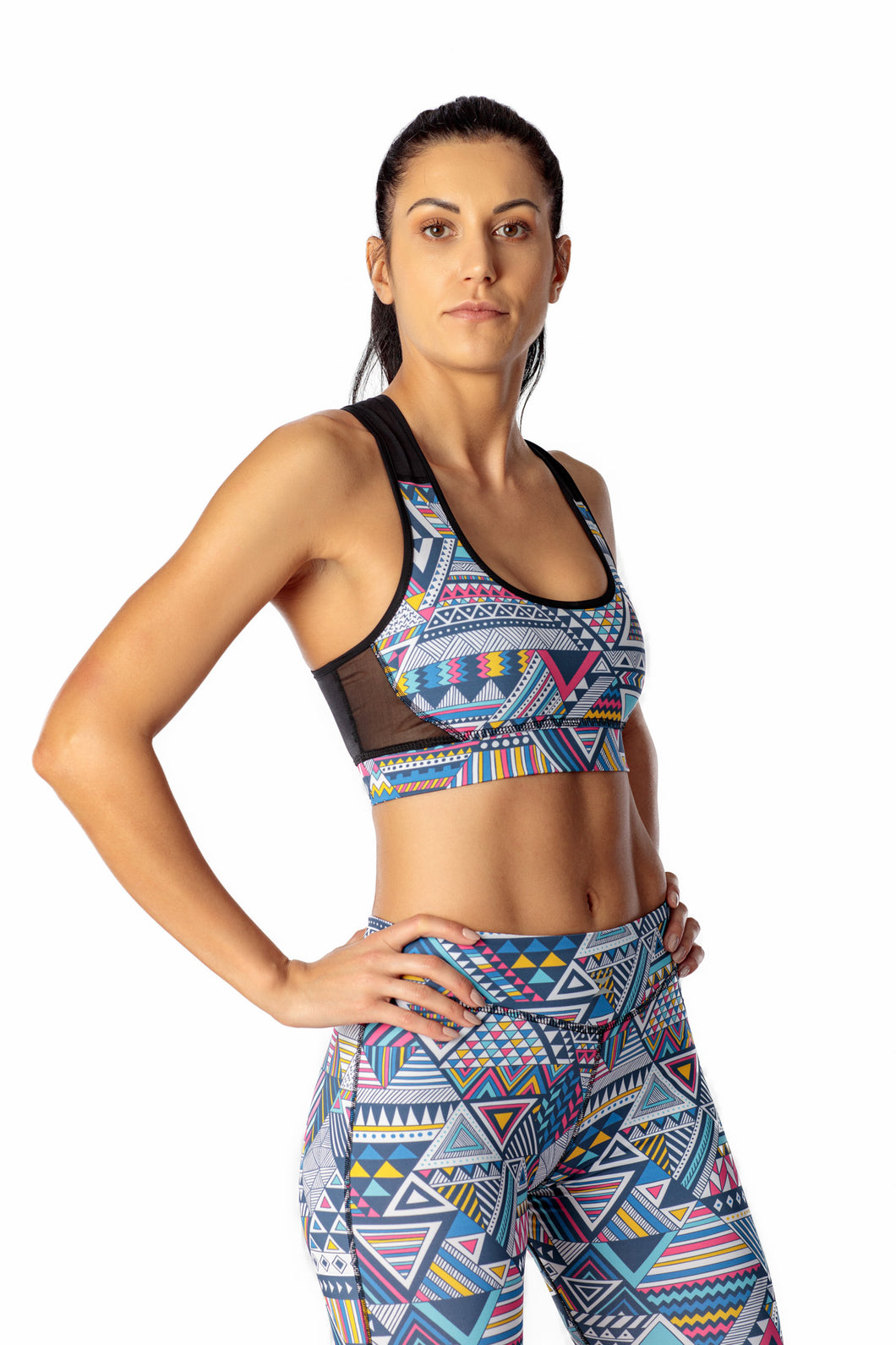 THE WOMEN'S LOCKER Aztec Bustiera sport sustinere ridicata