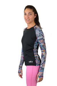 THE WOMEN'S LOCKER Aztec Rash Guard