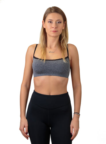 THE WOMEN'S LOCKER Touch gri brasiera sport